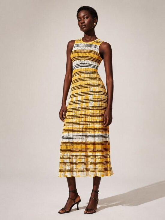 Sandro Dresses & Skirts - SANDRO Julie Stripe Pointelle Knit Tank Dress